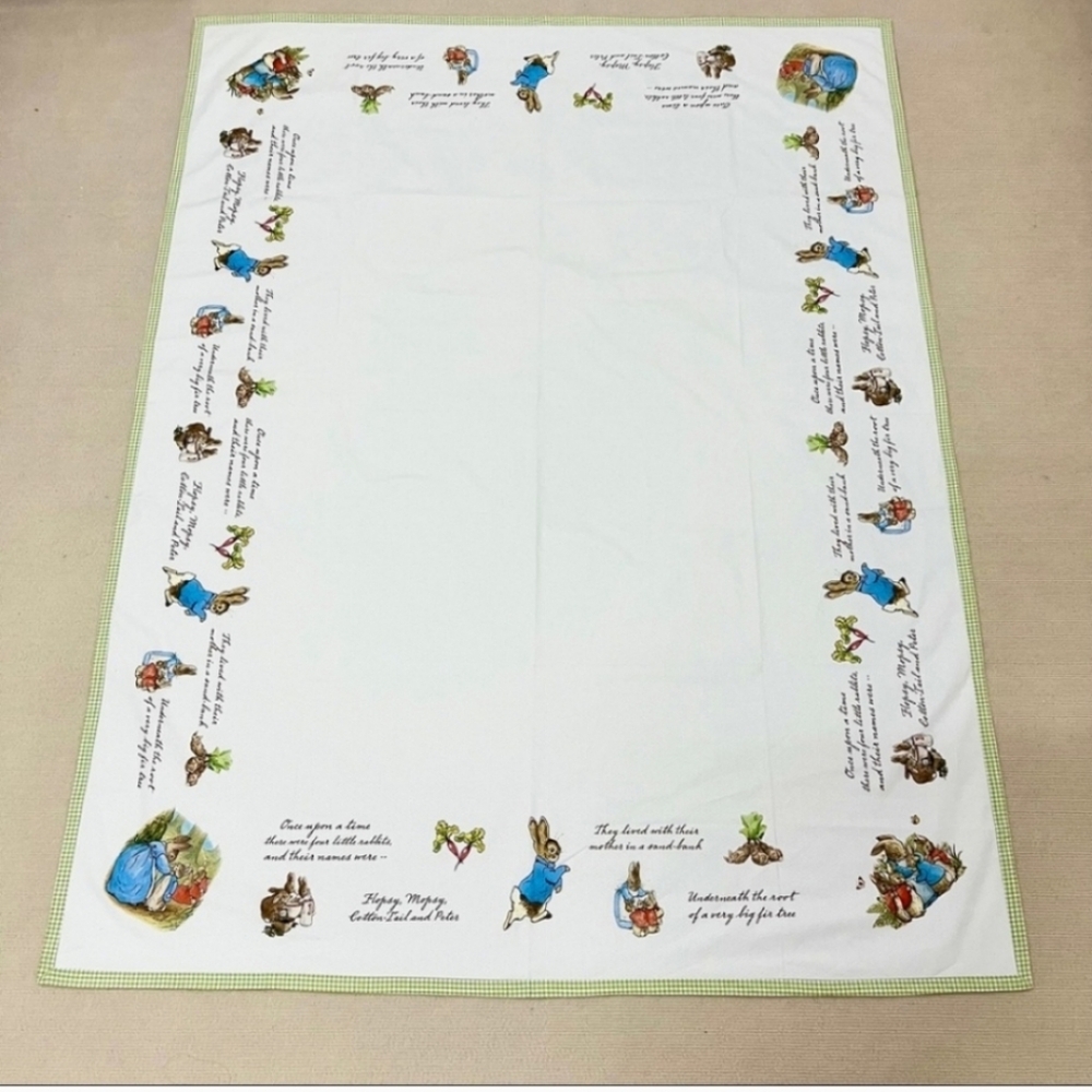 New Beatrix Potter Easter Tablecloth Garden Heirloom Rabbit Cotton Linen